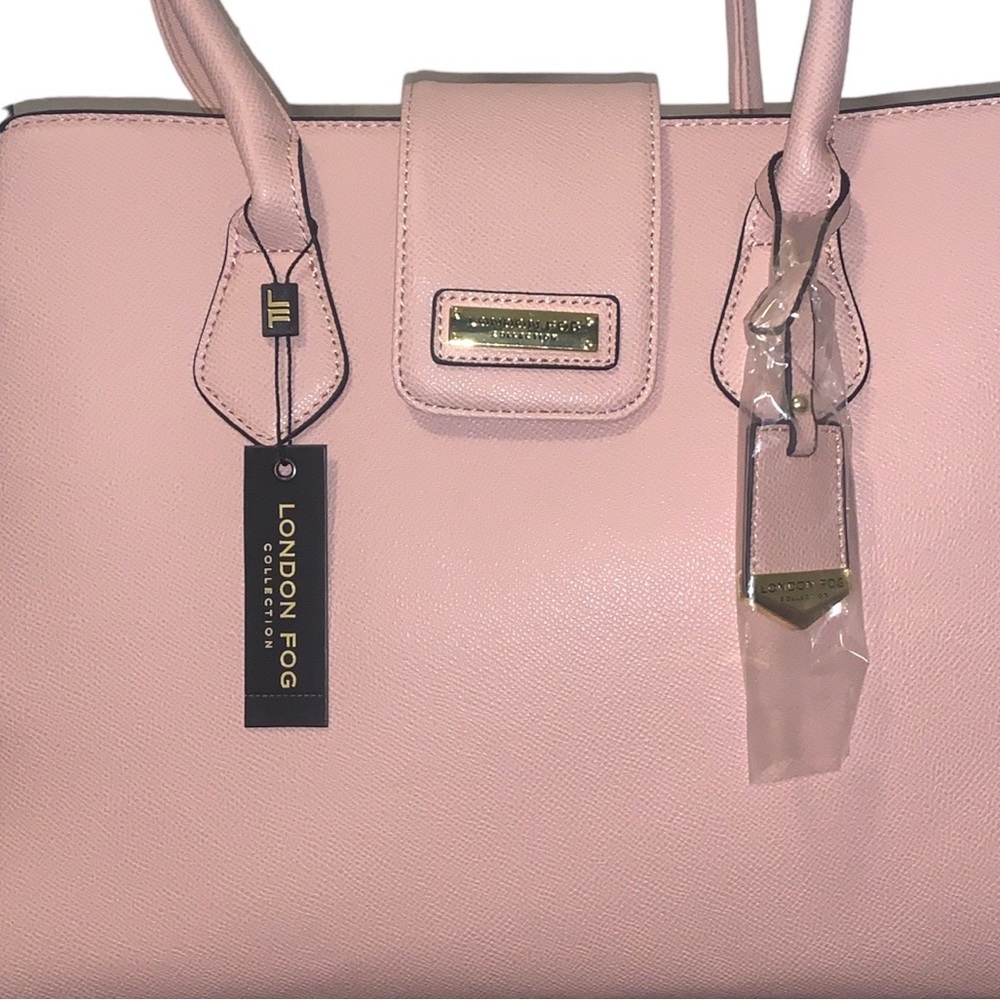 NWT LONDON FOG Women's Simonne Satchel 32 H x 34 Lx 10.5 W cm, COLOR Rose